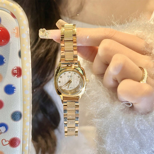 简约手表女ins时尚精致气质圆形复古viage百搭好看钢带女士商务