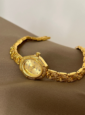 CHISTE 欧泊元素复古中古文艺精致小众小金迷你女士日系手链手表