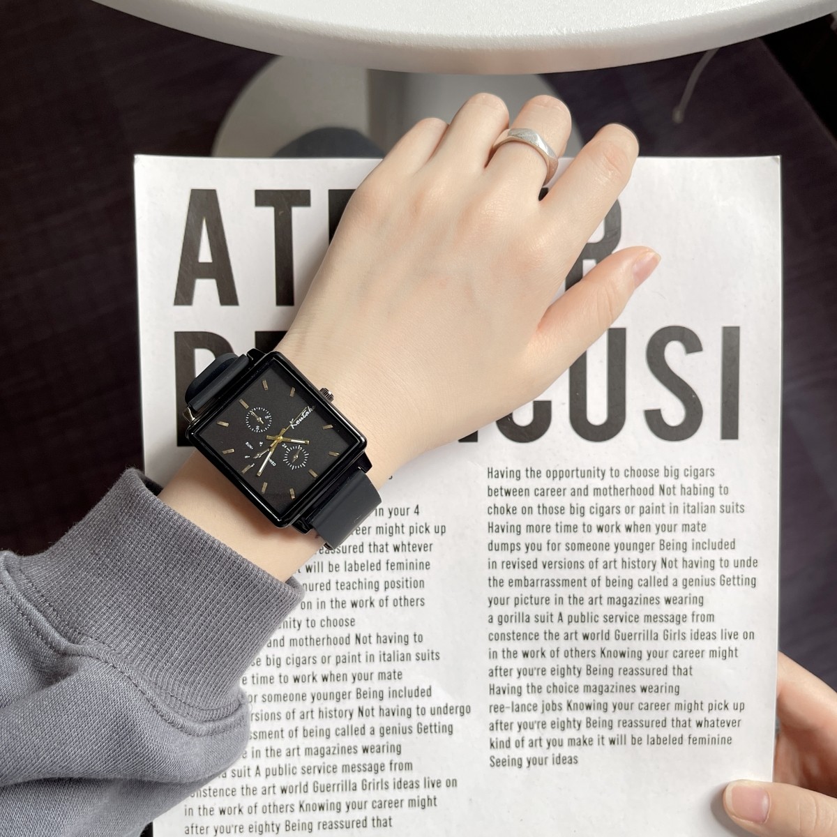 手表女款学生ins风高颜值小众简约气质方形初高中生时尚休闲女表