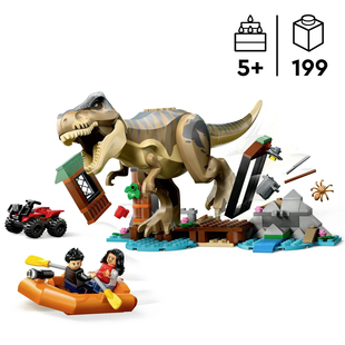 Jurassic World侏罗纪恐龙积木76975河道恐龙险境逃生霸王龙玩具