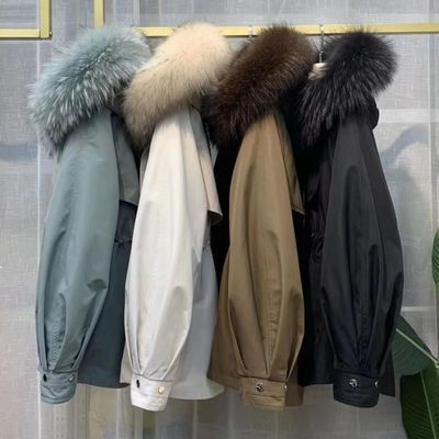 网红同款万人迷真皮真毛皮草派克服