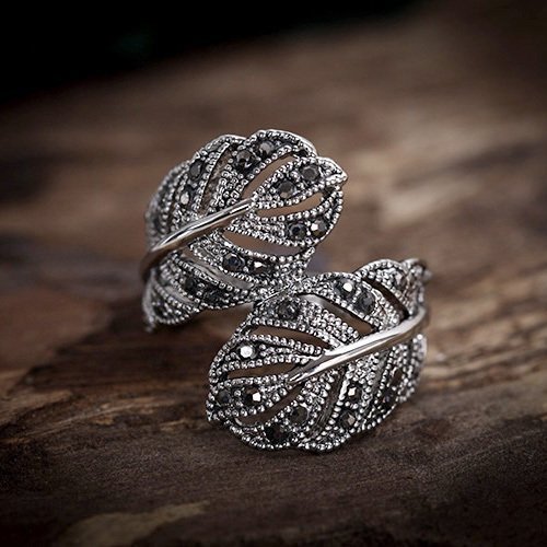 羽毛戒指树叶男女个性饰品欧美复古尾戒情侣戒指创意韩版指环包邮在类目 饰品/流行首饰/时尚饰品新, 戒指/指环中 - 来自Buy2taobao.com提供专业的淘宝代购服务