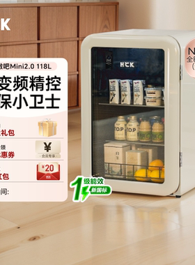 HCK哈士奇冰吧墩墩吧Mini2.0家用客厅办公室复古冷冻冷藏小冰箱