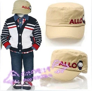 特价款韩版春秋季新款男童鸭舌帽宝宝军帽百搭米色棒球帽子