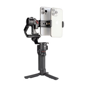 芯鲜PH60E双手机稳定器直播简洁改装适用浩瀚MT2 大疆RS3mini双机位支架配件360度旋转跟拍防抖云台便携