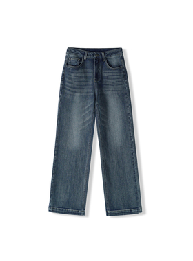 【大晶粉丝专享】冬季水洗植绒牛仔微喇裤百搭裤子 LYMYS-1253