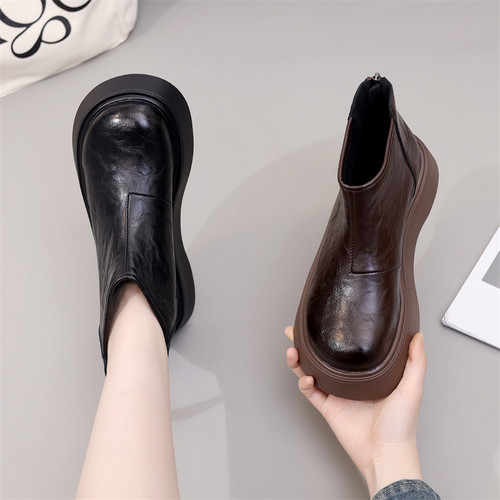 2025年秋冬季新款百搭加绒马丁靴