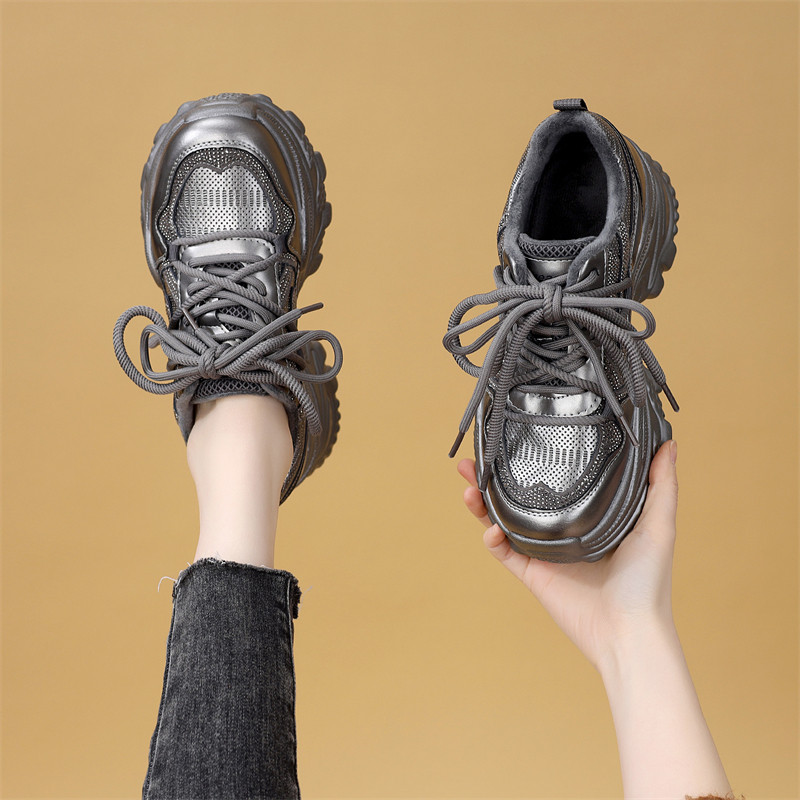 厚底老爹鞋女2025年秋冬季新款增高百搭休闲运动鞋加绒防滑休闲鞋,女鞋,老爹鞋,淘宝优惠券,粉丝福利购,淘宝优惠卷