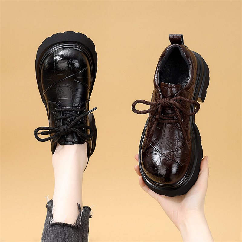 厚底小皮鞋女2026年秋冬新款防水增高短靴圆头软底加绒保暖乐福鞋,女鞋,乐福鞋（豆豆鞋）,淘宝优惠券,粉丝福利购,淘宝优惠卷