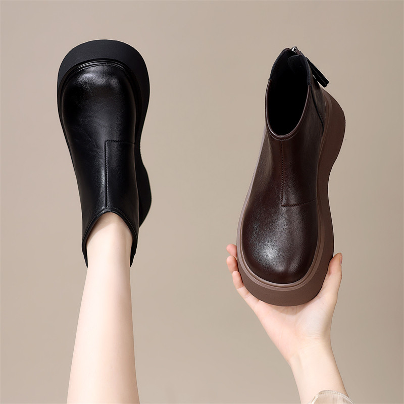 厚底马丁靴女2025年秋冬新款增高百搭勃肯短靴软底防滑显瘦烟管靴,女鞋,马丁靴,淘宝优惠券,粉丝福利购,淘宝优惠卷