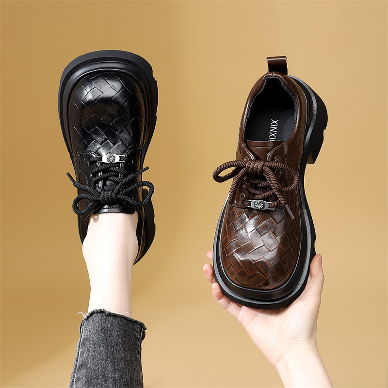 英伦风厚底乐福鞋女2026年春秋新款软底轻便舒适不累脚系带小皮鞋,女鞋,乐福鞋（豆豆鞋）,淘宝优惠券,粉丝福利购,淘宝优惠卷