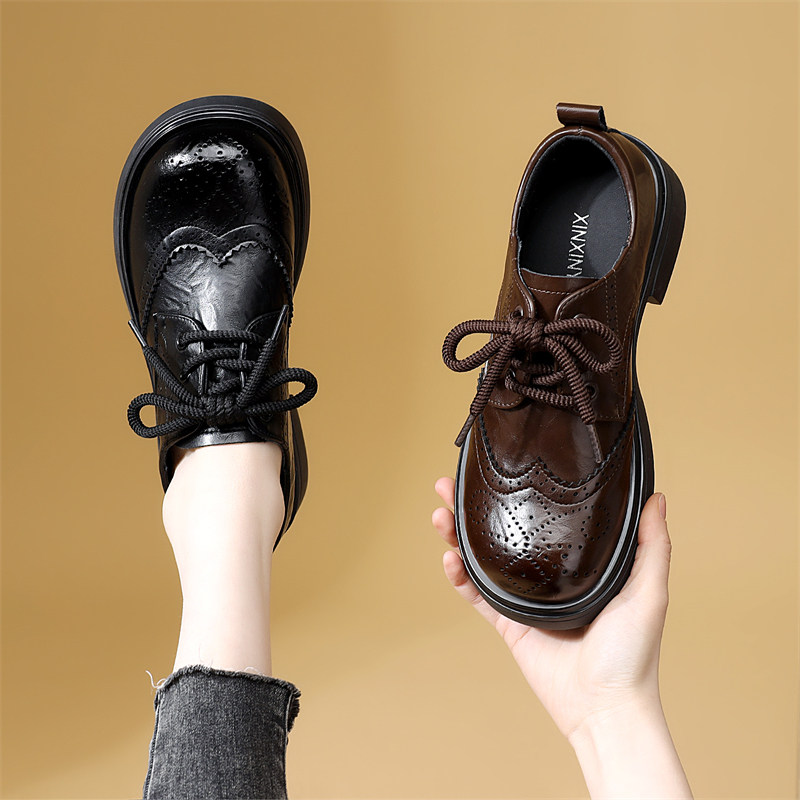 复古平底乐福鞋女2026年春秋新款圆头系带小皮鞋百搭时尚软底单鞋,女鞋,乐福鞋（豆豆鞋）,淘宝优惠券,粉丝福利购,淘宝优惠卷