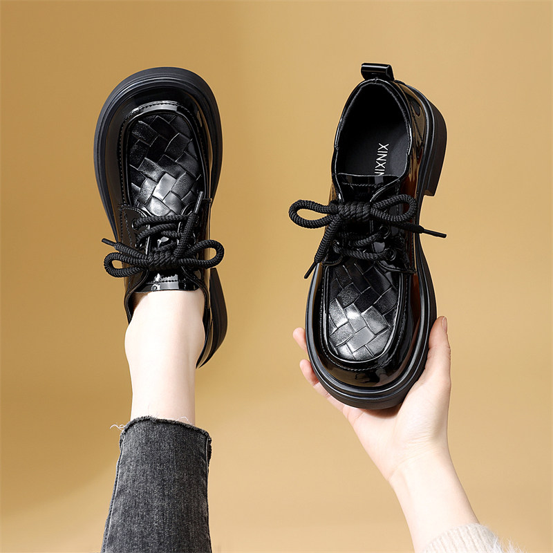 英伦风厚底乐福鞋2026春秋新款系带显脚小小皮鞋软底百搭舒适单鞋,女鞋,乐福鞋（豆豆鞋）,淘宝优惠券,粉丝福利购,淘宝优惠卷