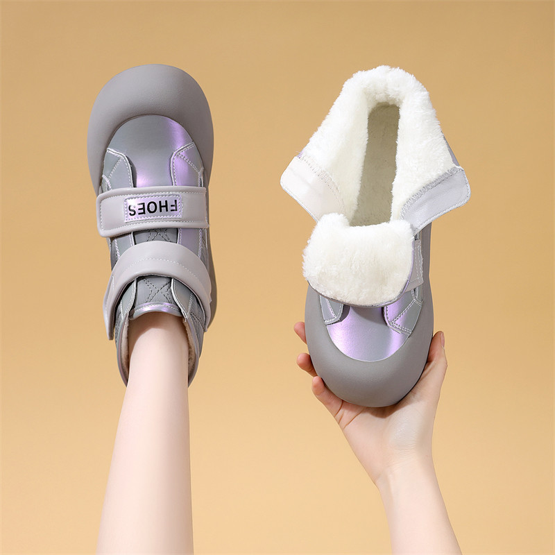 厚底雪地靴女2025年冬季新款百搭加厚大棉棉靴魔术贴保暖加绒短靴,女鞋,时尚雪地靴,淘宝优惠券,粉丝福利购,淘宝优惠卷