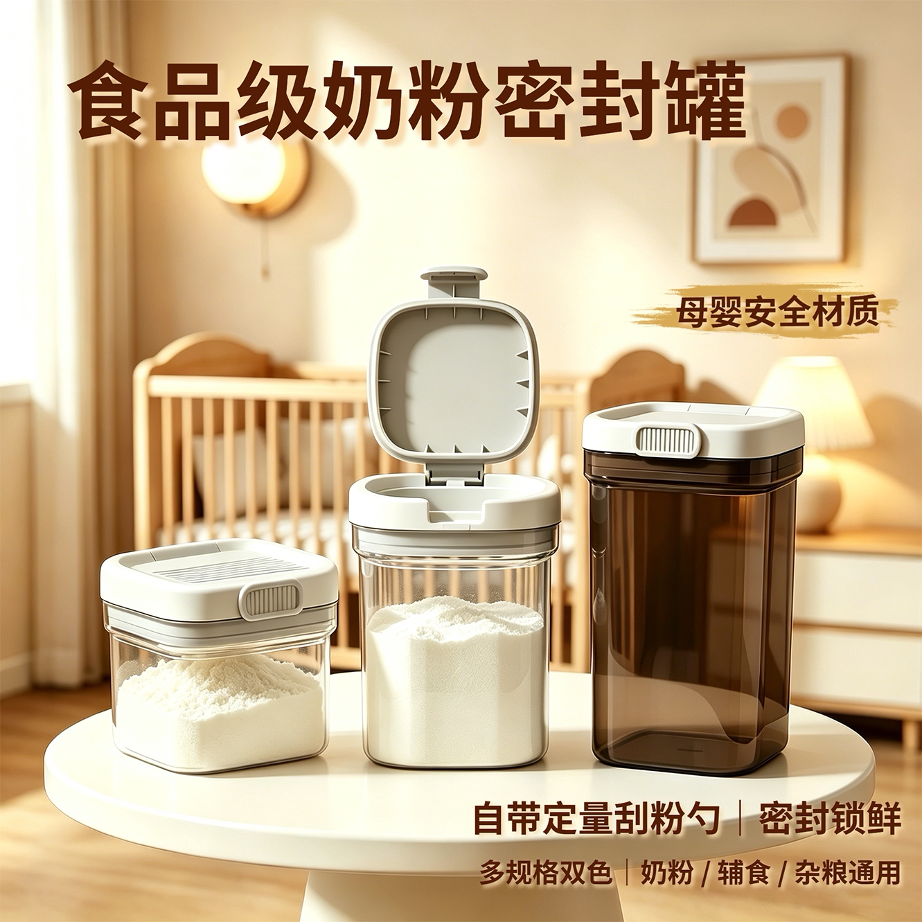 奶粉分装密封罐咖啡豆咖啡粉带盖便携外出茶叶盒食品级塑料奶粉罐图片