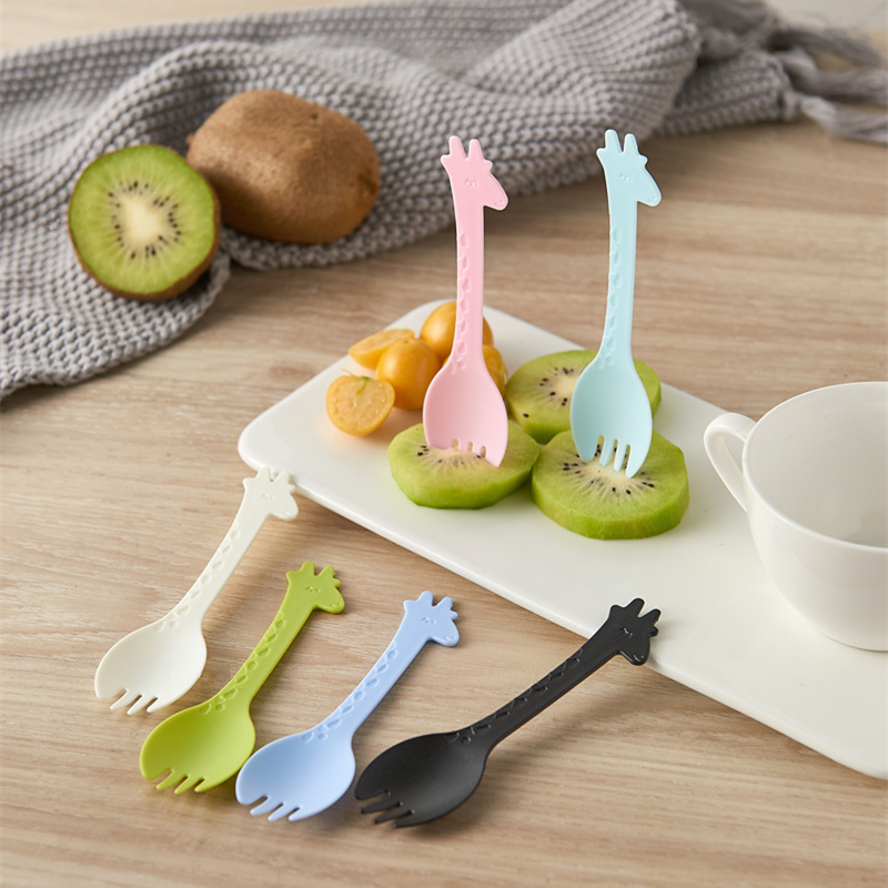 甜品勺生日餐具单独塑料水果叉