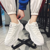 夏季 潮鞋 透气网面厚底增高老爹鞋 2025新款 时尚 男士 透气休闲小白鞋
