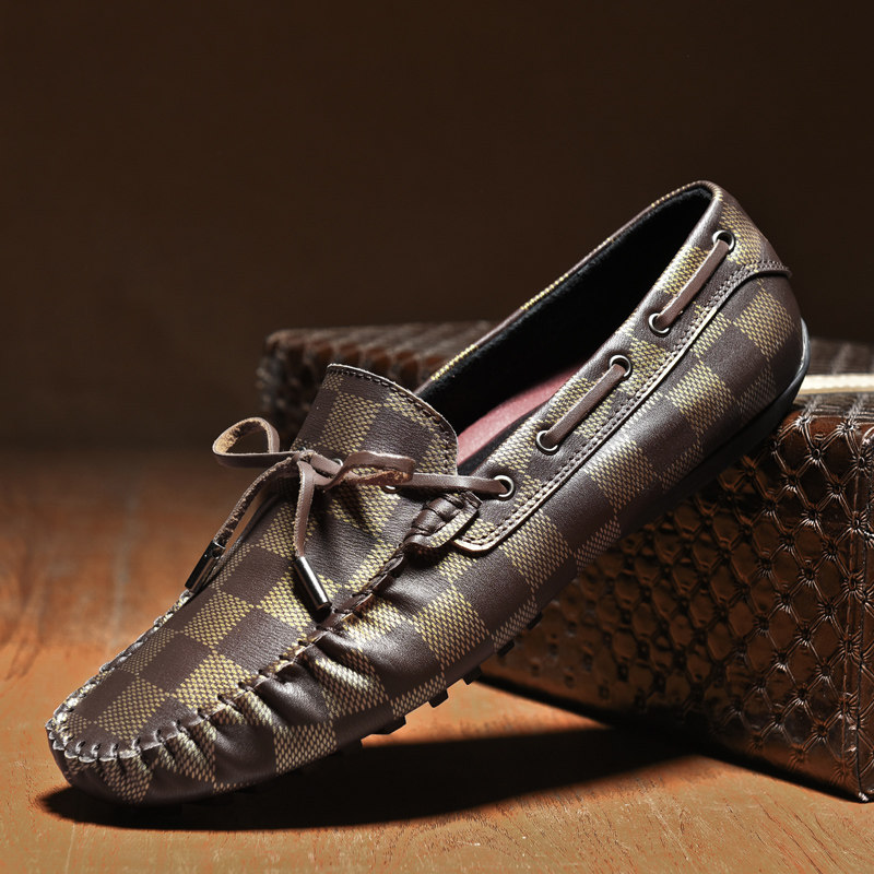 欧洲站真皮豆豆鞋高级感休闲皮鞋