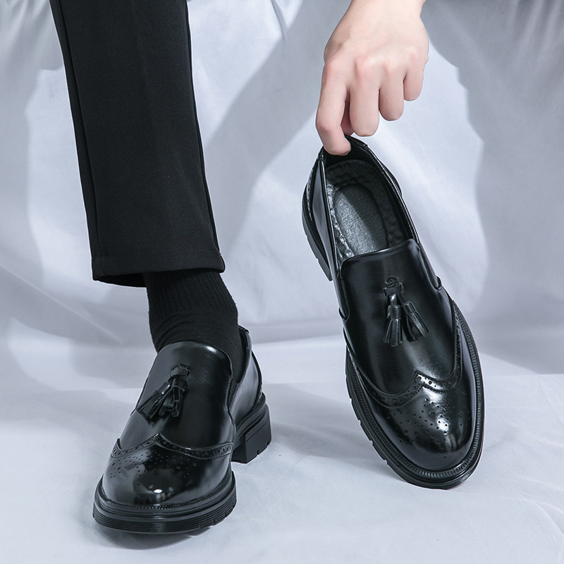 皮鞋男款春季商务正装一脚蹬懒人乐福鞋男豆豆休闲西装结婚新郎鞋,流行男鞋,休闲皮鞋,淘宝优惠券,粉丝福利购,淘宝优惠卷