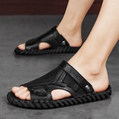 软底外穿休闲凉拖夏季 男士 两用开车皮凉鞋 罗马沙滩鞋 拖鞋 2025新款