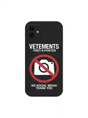 Trendy Brand Vetements No Photography Allowed Phone Case for Apple 16 Pro Max, iPhone 15 Full Cover, 14 Soft Case, 13 Liquid Silicone, 12 Xr Max, Huawei, Oppo, Xiaomi, Vivo, Android