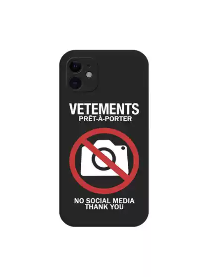 Trendy Brand Vetements No Photography Allowed Phone Case for Apple 16 Pro Max, iPhone 15 Full Cover, 14 Soft Case, 13 Liquid Silicone, 12 Xr Max, Huawei, Oppo, Xiaomi, Vivo, Android