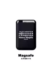 Trendy Brand Maison Margiela Magnetic Magsafe Card Holder Suitable for iPhone 16 Pro Max Phone Case, Apple 15 Leather Card Holder, 14 Id Card/Metro Access Card Slot, 13/12 Accessories