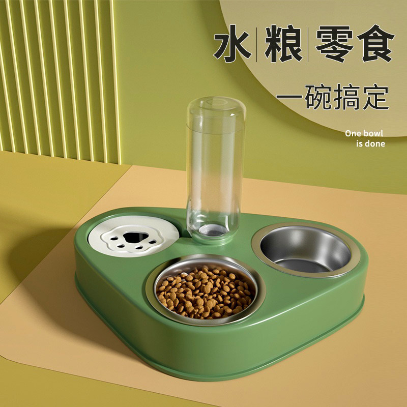 猫碗自动续水陶瓷狗食盆水碗猫粮储存桶宠物项圈猫项链狗狗脖圈