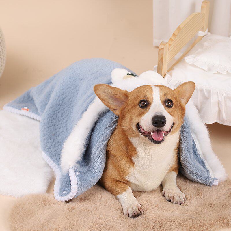 강아지가 자는 작은 이불 산호벨벳 사계절 수면이불 고양이이불 애완동물 담요 고양이를 위한 작은 담요