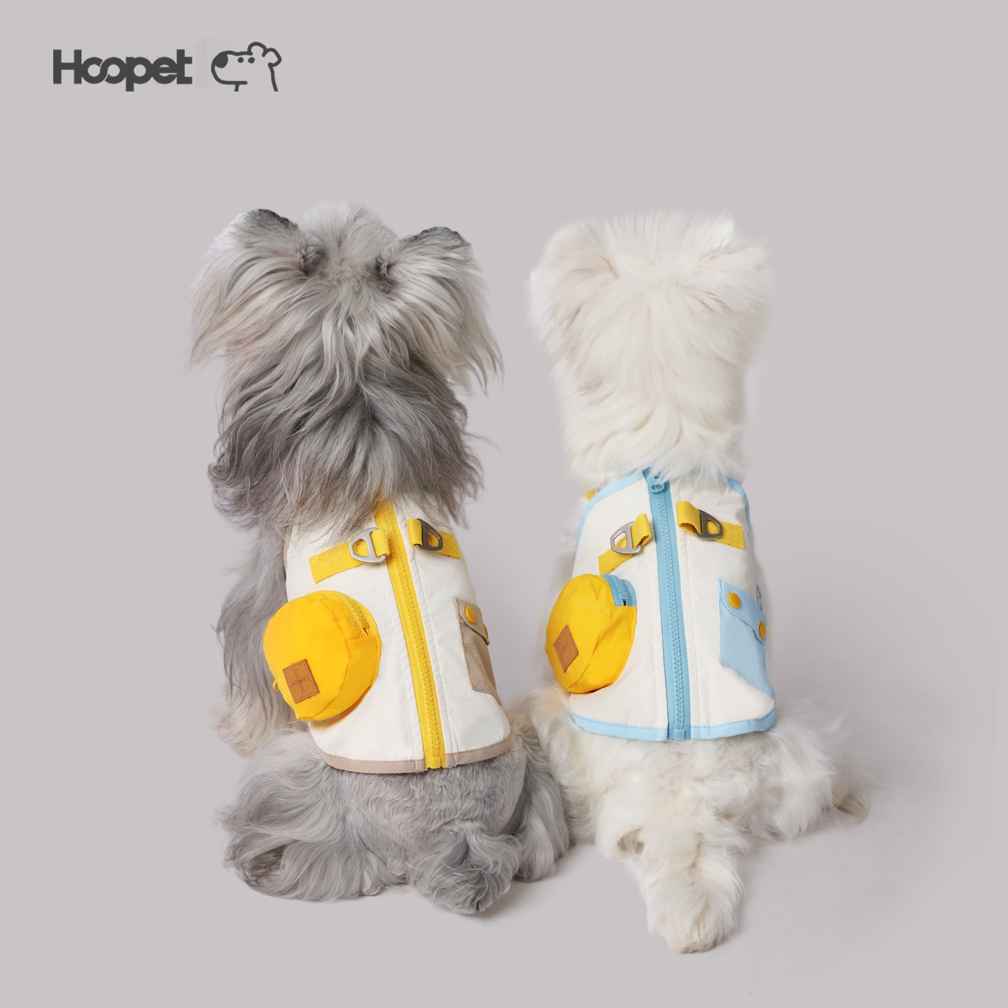 Hoopet夏季薄款可爱可牵引背心柯基比熊小型犬猫咪宠物狗狗衣服