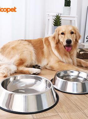 狗碗狗食盆防打翻不锈钢猫碗大号狗狗水碗饭盆猫咪碗水盆猫宠物盆
