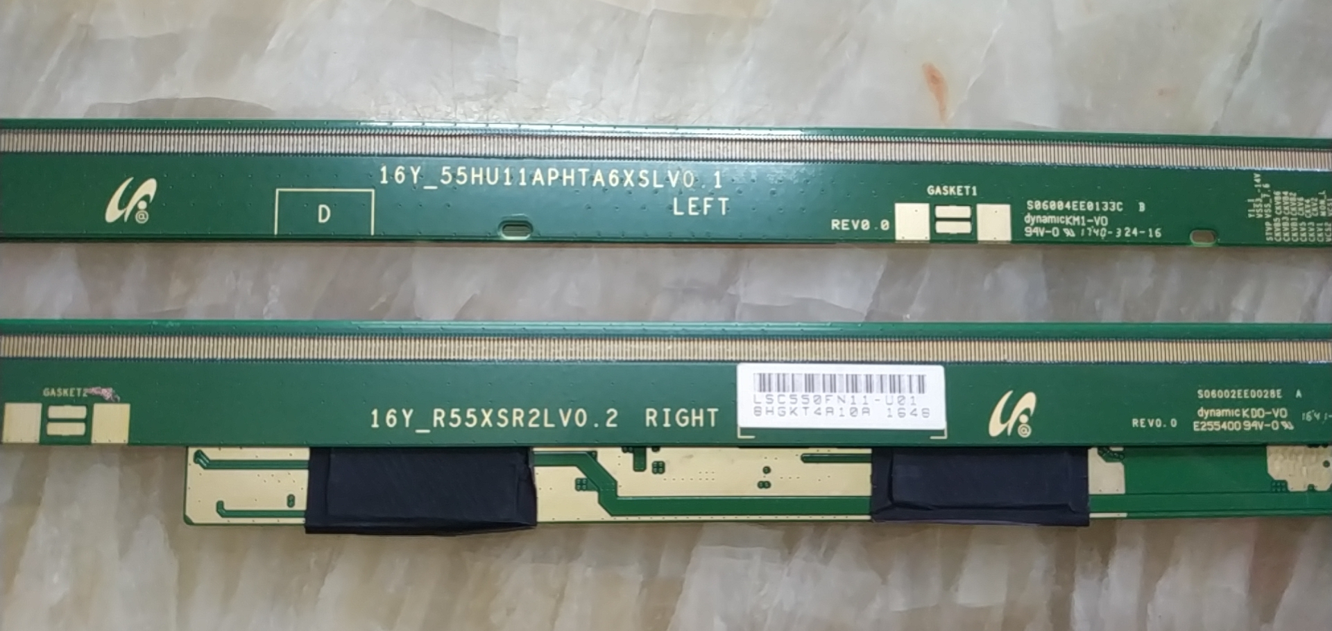 16Y_55HU11APHTA6XSLV0.1 16Y_R55XSR2LV0.2 原装拆机边条 一套价