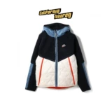 Nike, ветрозащитная удерживающая тепло бархатная спортивная куртка с капюшоном