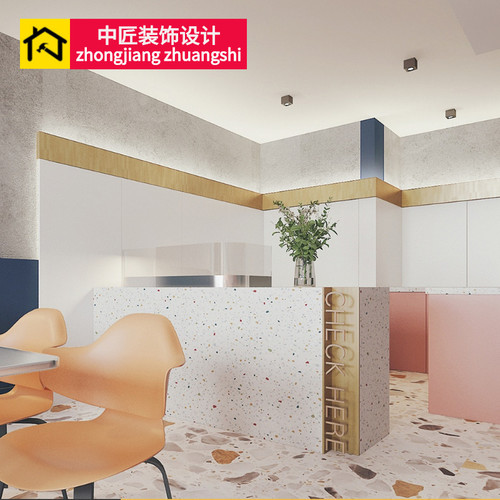 网红店铺装修设计奶茶店蛋糕店甜品店招牌门头小吃店烧烤店效果图