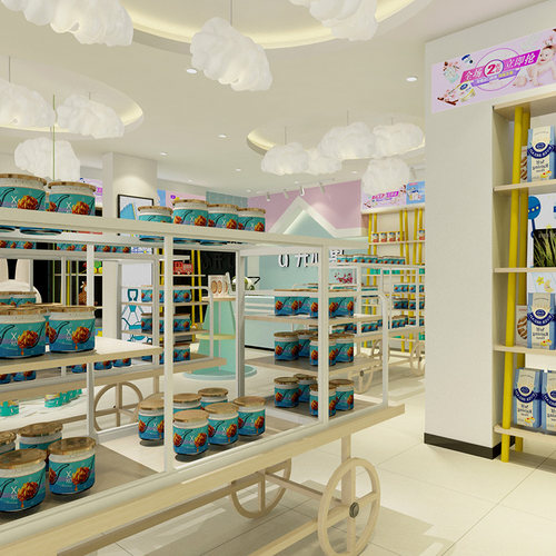 母婴店设计3D效果图制作门头设计CAD平面图施工装修设计师纯设计