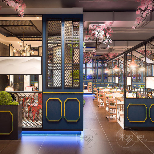 商业空间设计餐饮实体店铺火锅店装修设计效果图商铺饭店装修设计