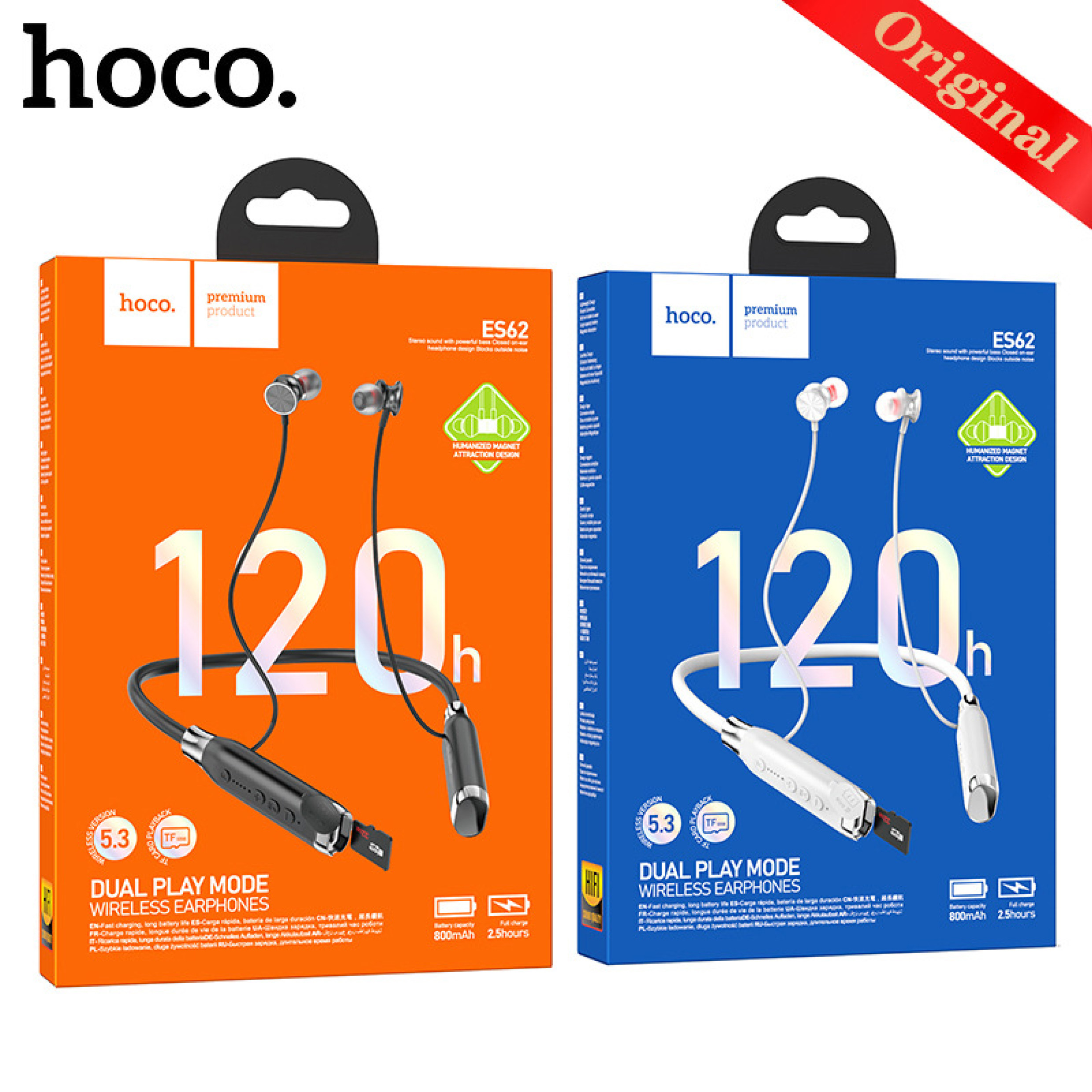 HOCO浩酷ES62挂脖式蓝牙耳机120小时超长续航高音质运动耳机
