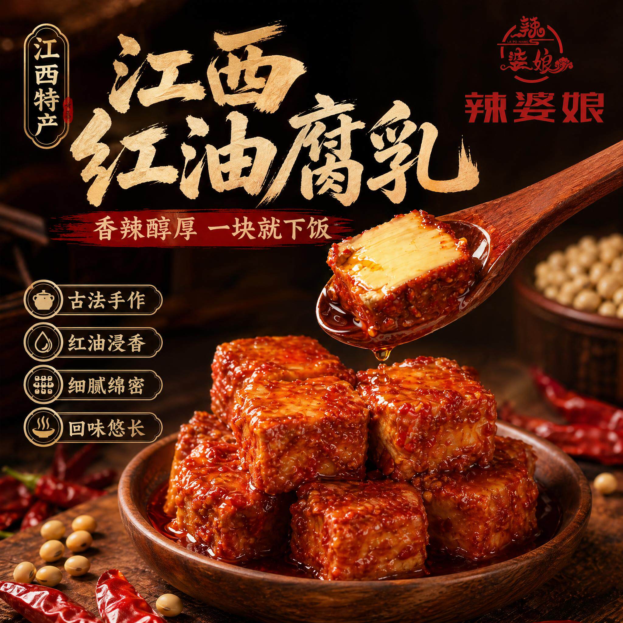 辣婆娘 江西特产豆腐乳 农家自制手工香辣红油霉豆腐 下饭菜配粥