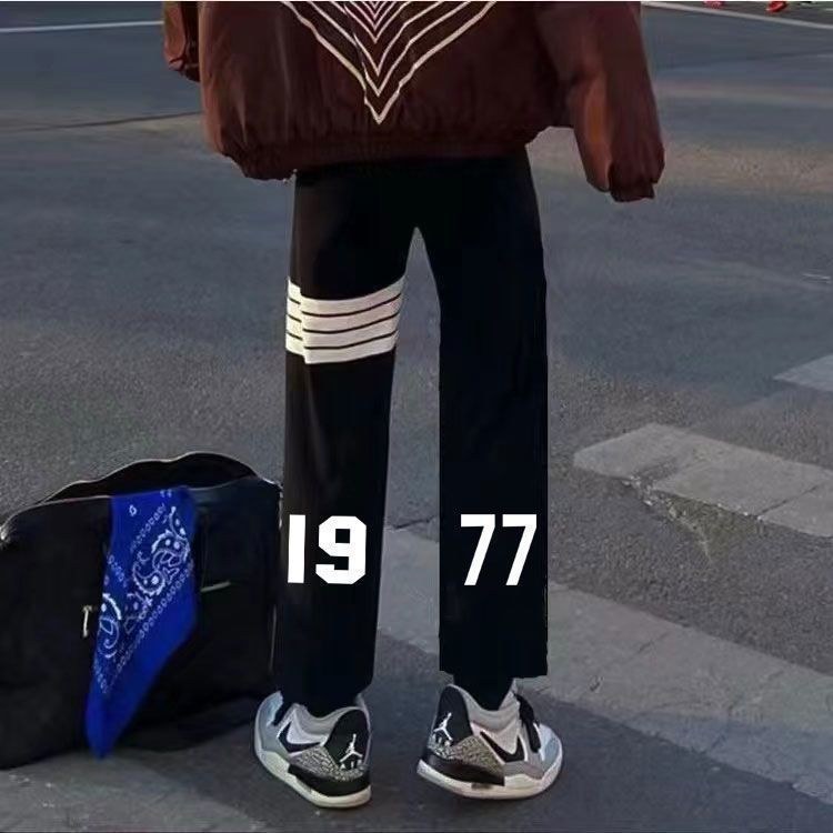 社会痞帅精神小伙网红同款九分裤