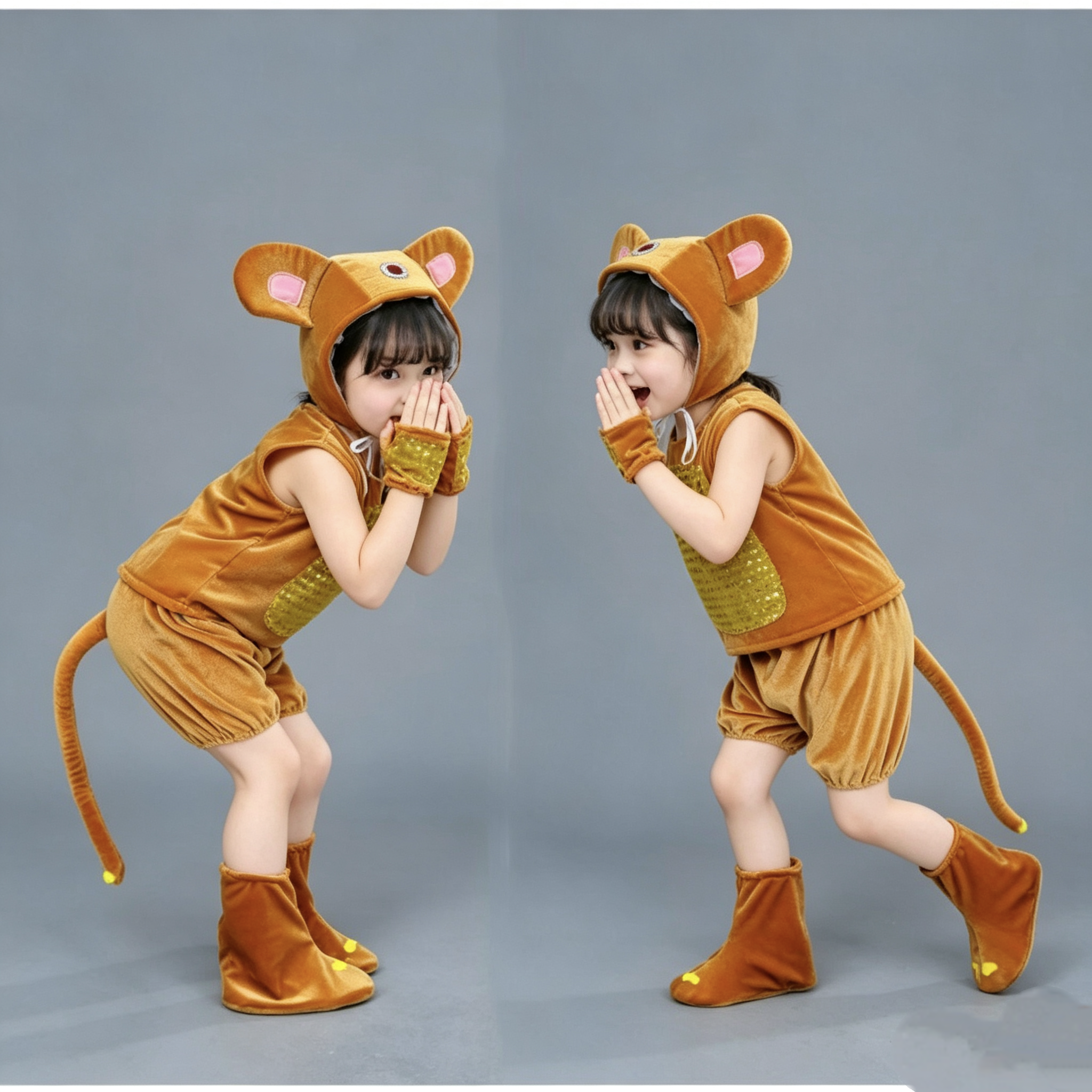 新款儿童金丝猴演出服小猴子动物服幼儿小猴子表演服孙悟空舞蹈服