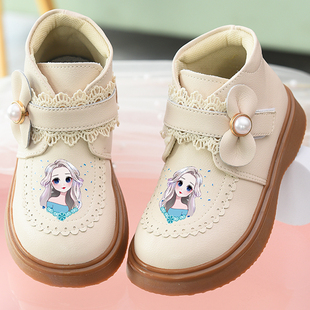 儿童靴子真皮童靴女童短靴洋气2025秋季新款小女孩软底皮靴公主靴