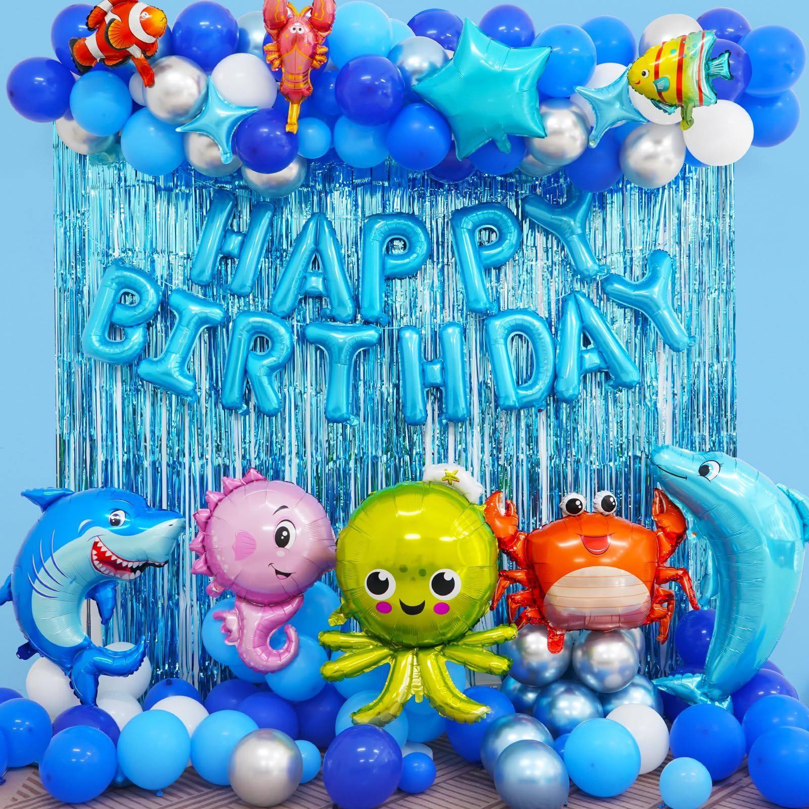 2025新款男孩海洋气球装饰铝膜气球儿童宝宝卡通主题生日派对布置,节庆用品/礼品,气球,淘宝优惠券,粉丝福利购,淘宝优惠卷
