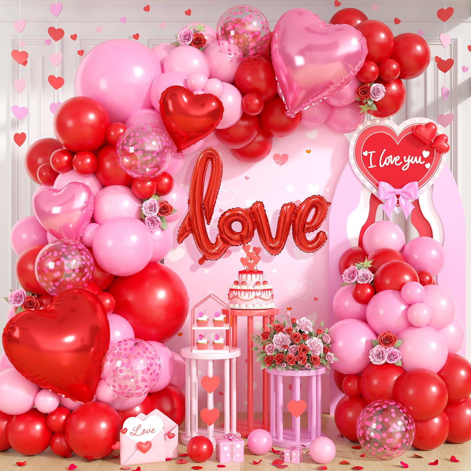 情人节爱心气球拱门套装粉色红色浪漫求婚生日派对婚礼布置装饰品,节庆用品/礼品,气球,淘宝优惠券,粉丝福利购,淘宝优惠卷