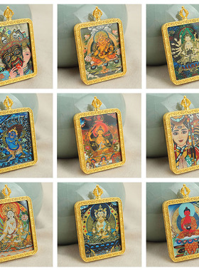 唐卡生肖守护神吊坠棉麻绳子项链