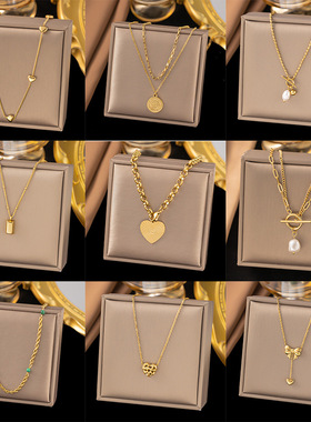 不掉色钛钢气质项链不锈钢锁骨链