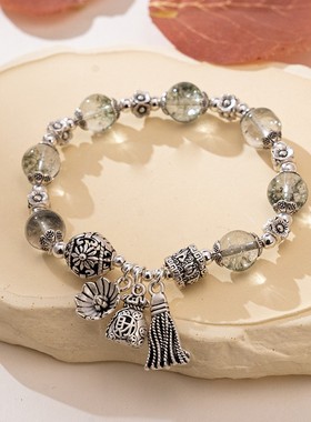 水晶10mm手链福袋招财猫荷花手串