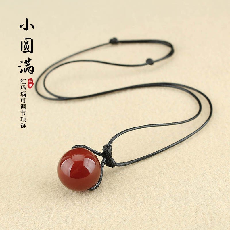 玛瑙蜡绳皮绳女闪亮可调节时尚