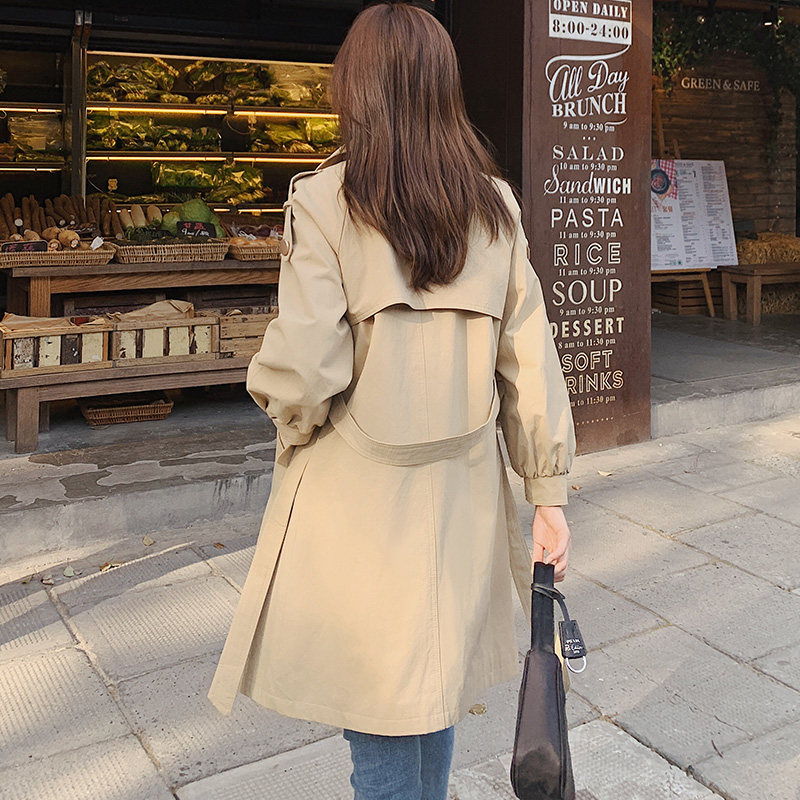 风衣女中长款小个子2020春秋季新款韩版流行宽松休闲大衣薄款外套