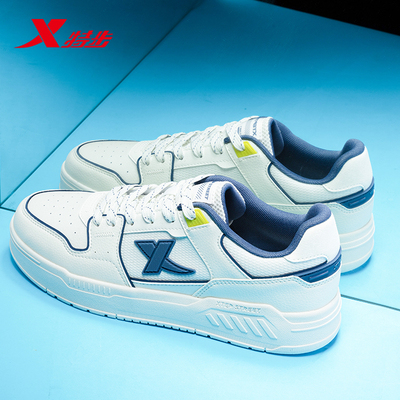 特步男鞋板鞋男款网面透气小白鞋