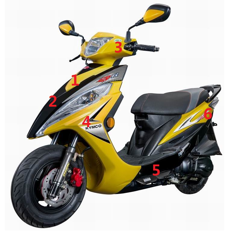 光阳ck110t-3b劲丽gp1110电喷全套外壳烤漆件八件套前围护板边条